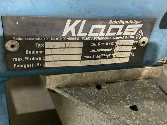 1997 klaas hv 21/6 pannenlift - afbeelding 4 van  13