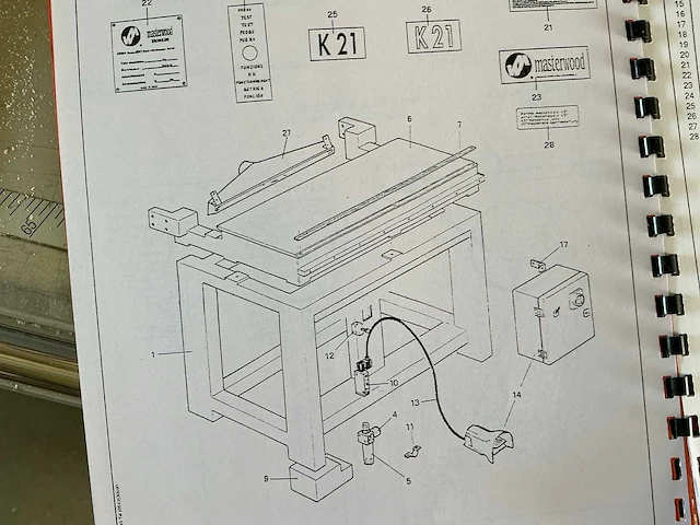 1997 masterwood k21 drevelmachine - afbeelding 2 van  10