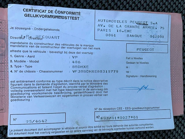 1997 peugeot 406 personenauto 1.9 d - afbeelding 28 van  35