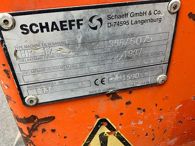 1997 schaeff hr12 rupsgraafmachine - afbeelding 23 van  23