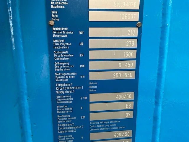 1998 netstal synergy 1500 spuitgietmachine - afbeelding 25 van  32