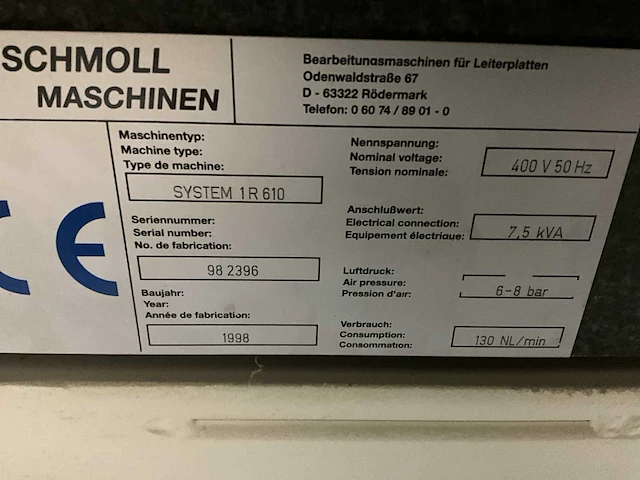 1998 schmoll machinen system 1 r 610 twin automatische boormachine singel spindel - afbeelding 8 van  8