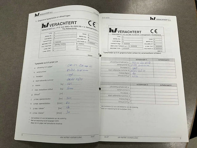 1998 verachtert can-40 / sh-25-dh tweeschalengrijper met hydraulische draaiknop - afbeelding 3 van  11