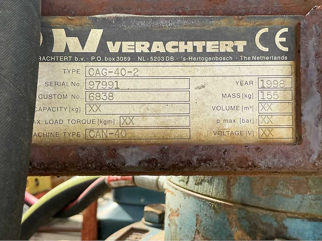 1998 verachtert can-40 / sh-25-dh tweeschalengrijper met hydraulische draaiknop - afbeelding 11 van  11
