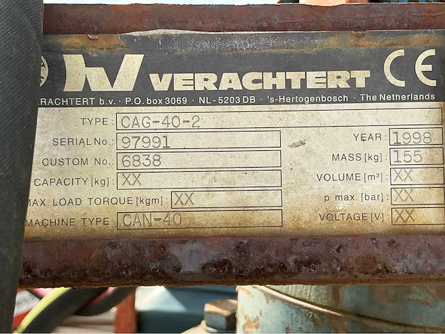 1998 verachtert can-40 / sh-25-dh tweeschalengrijper met hydraulische draaiknop - afbeelding 10 van  11