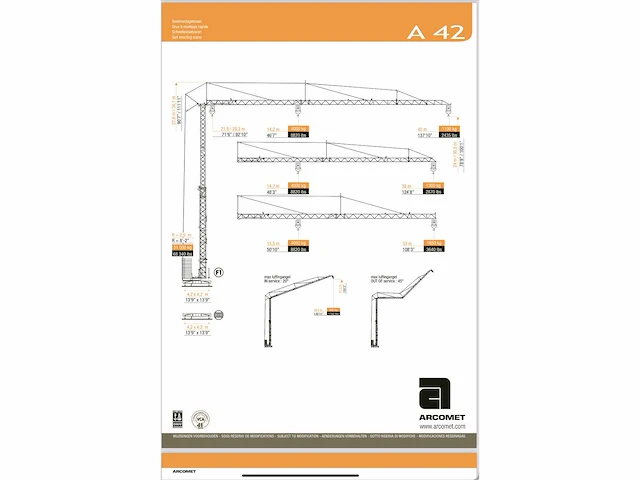 1999 arcomet a42 torenkraan - afbeelding 9 van  17