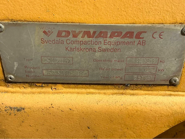 1999 dynapac ca121d tril-bandenwals - afbeelding 9 van  17