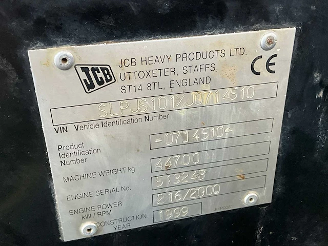 1999 jcb js450hd rupsgraafmachine - afbeelding 26 van  34