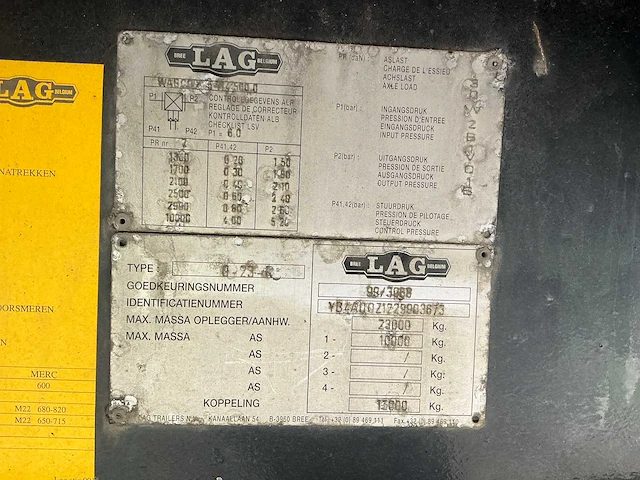 1999 lag 0-23-r oplegger - afbeelding 8 van  25