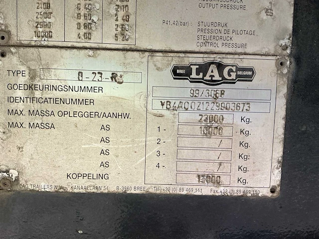 1999 lag 0-23-r oplegger - afbeelding 9 van  25