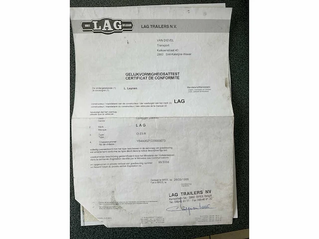 1999 lag 0-23-r oplegger - afbeelding 11 van  25