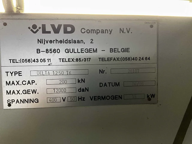 1999 lvd delta 1250 tk ponsmachine - afbeelding 16 van  24