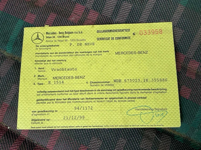 1999 mercedes-benz e 1514 container haakwagen - afbeelding 40 van  49