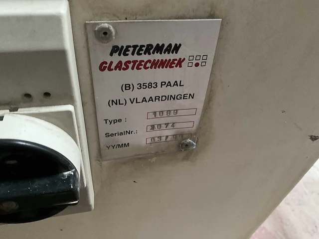 1999 pieterman glas techniek 1089 band glasslijpmachine - afbeelding 4 van  4