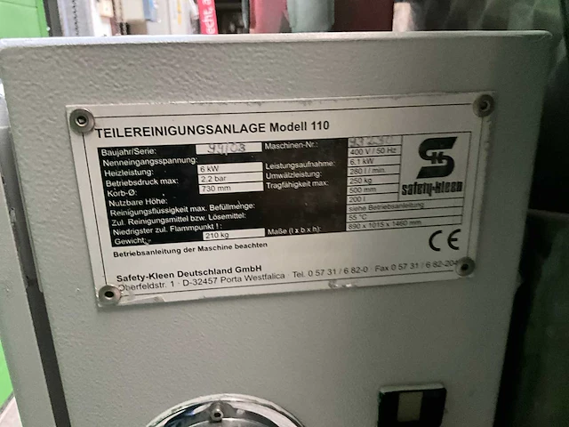 1999 safety-kleen model 110 onderdelenreiniger - afbeelding 12 van  16