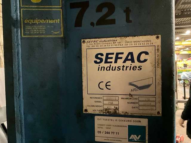 1999 sefac industries 1200m72 mobiele hefbrug (4x) - afbeelding 5 van  20