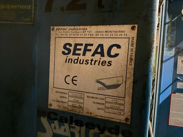 1999 sefac industries 1200m72 mobiele hefbrug (4x) - afbeelding 6 van  20
