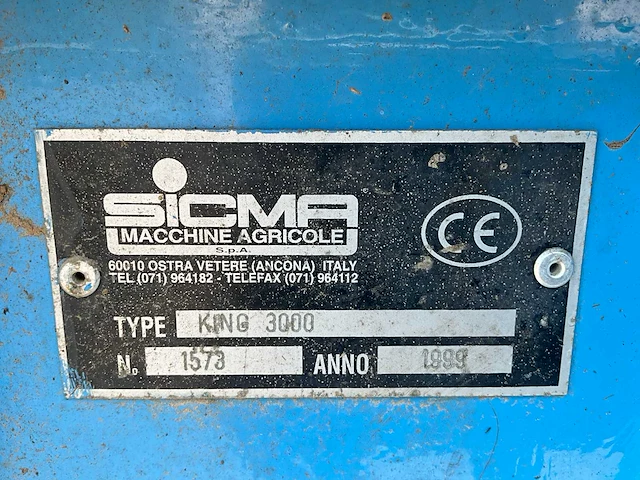 1999 sicma king 3000 rotorkopeg - afbeelding 9 van  17