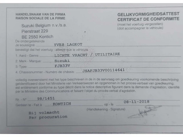 1999 suzuki jimny jeep pick-up vrachtwagen - afbeelding 10 van  11