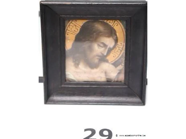 19de eeuws portret jc, ondeel van groter werk, 18x17 - afbeelding 1 van  3
