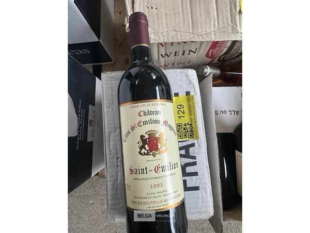 1x 1 doos chateau clos saint emilion magnan 1995 - afbeelding 1 van  5