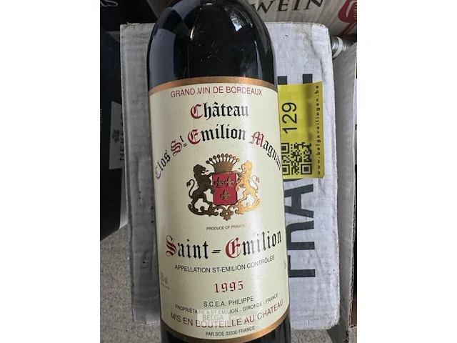1x 1 doos chateau clos saint emilion magnan 1995 - afbeelding 3 van  5