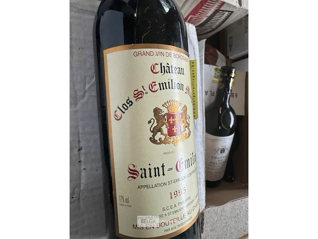 1x 1 doos chateau clos saint emilion magnan 1995 - afbeelding 4 van  5