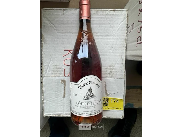 1x 1 doos vieux clocher cotes du rhone 1998 - afbeelding 1 van  4