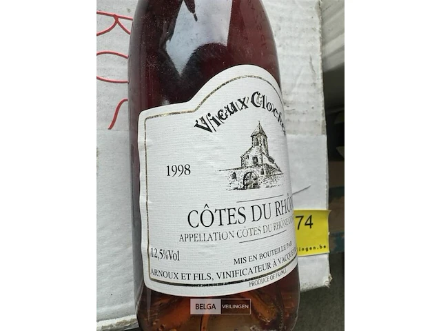 1x 1 doos vieux clocher cotes du rhone 1998 - afbeelding 4 van  4