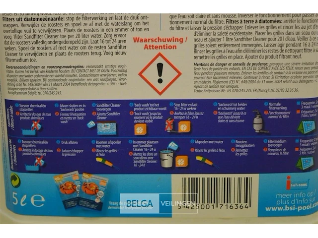 1x 5l bsi zandfilter reiniger - afbeelding 2 van  2