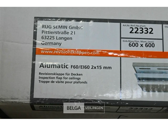 1x alumatic fgo/ei60-2x15mm 60x60 - afbeelding 2 van  2