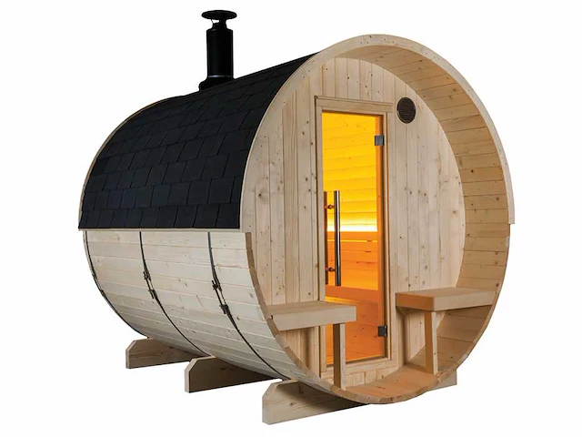 1x barrel sauna - afbeelding 1 van  3