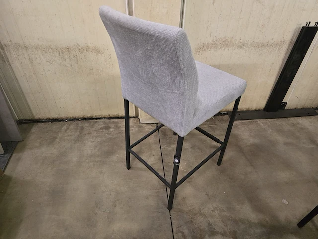 1x barstoel curved grijs stof zh65cm - afbeelding 2 van  2
