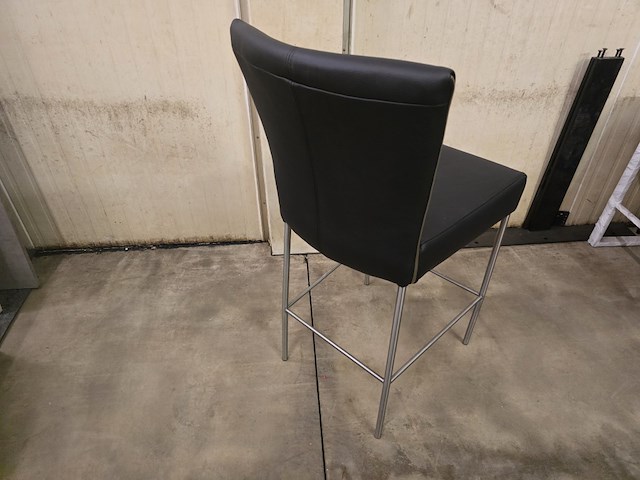 1x barstoel zwart met rits pu, zh65cm - afbeelding 2 van  2