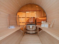 1x buitensauna barrel met raam - afbeelding 5 van  7
