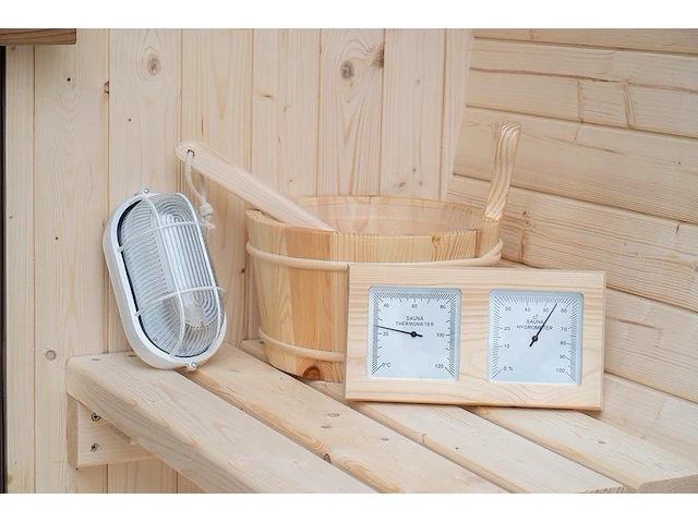1x buitensauna barrel met raam - afbeelding 6 van  7