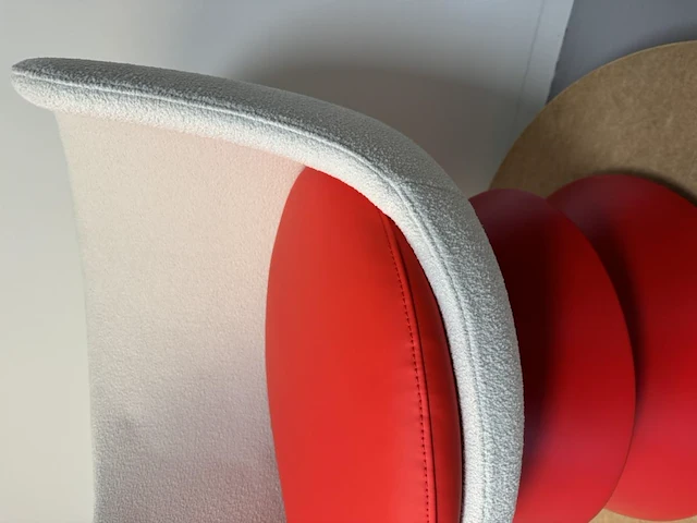 1x design fauteuil rood wit - afbeelding 2 van  6