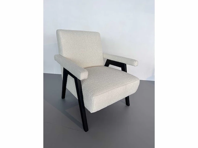 1x design fauteuil wit boucle - afbeelding 2 van  3