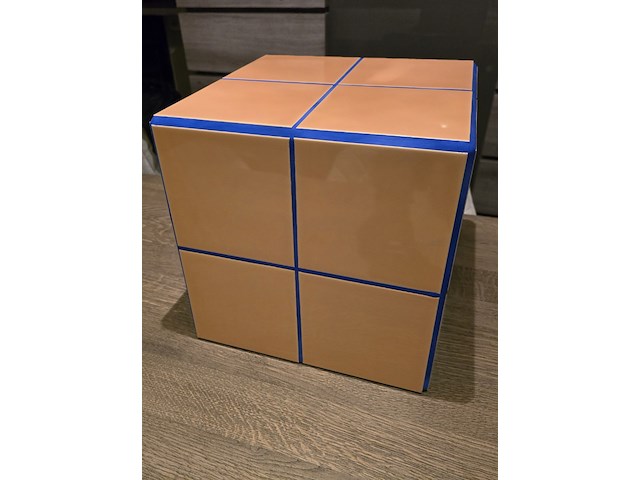 1x design oranje tegeltafel handmade 31x31x31h - afbeelding 2 van  7