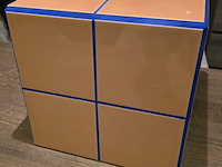 1x design oranje tegeltafel handmade 31x31x31h - afbeelding 2 van  7