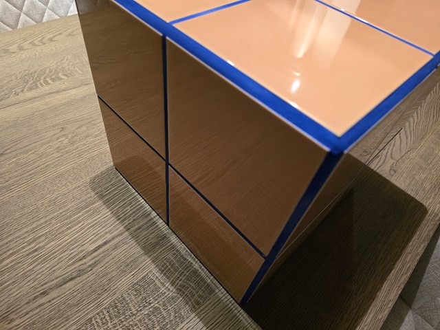 1x design oranje tegeltafel handmade 31x31x31h - afbeelding 5 van  7