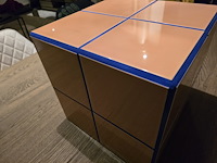 1x design oranje tegeltafel handmade 31x31x31h - afbeelding 6 van  7