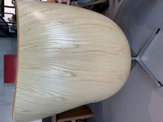 1x egg chair geel licht hout - afbeelding 3 van  8