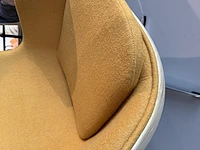 1x egg chair geel licht hout - afbeelding 7 van  8