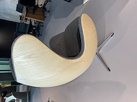 1x egg chair grijs licht hout - afbeelding 2 van  8