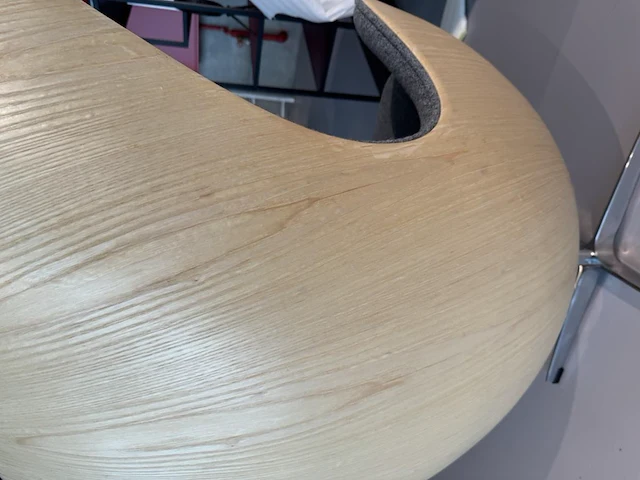 1x egg chair grijs licht hout - afbeelding 3 van  8