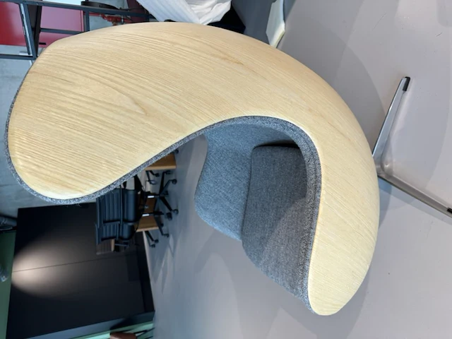 1x egg chair grijs licht hout - afbeelding 5 van  8