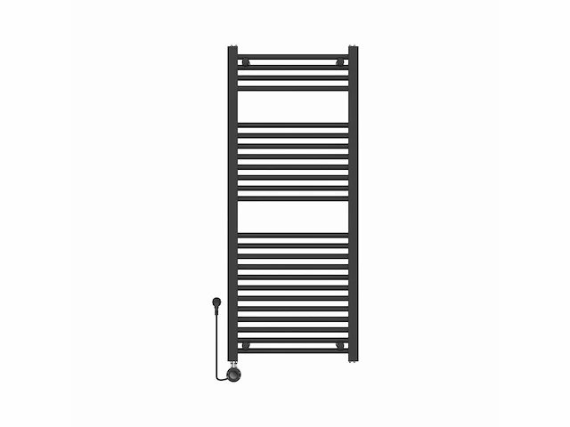 1x h1200xb500 elektrische handdoekradiator mat zwart - afbeelding 2 van  2