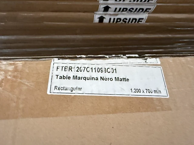 1x keramische salontafelblad marquina nero matte - 1200mm - afbeelding 2 van  3