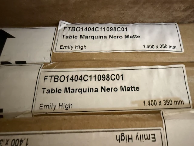 1x keramische salontafelblad marquina nero matte - 1400mm - afbeelding 2 van  3